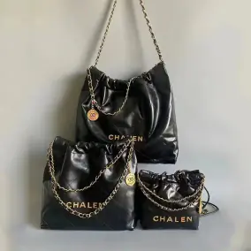 CHALEN Quilted Chain Shoulder Bag Set [3 Sizes]