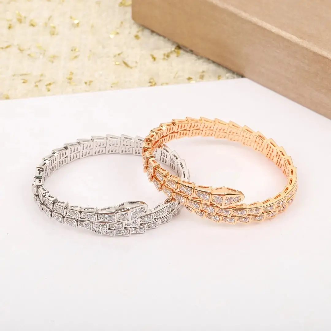 Gold-tone snake motif bracelet set photo 8