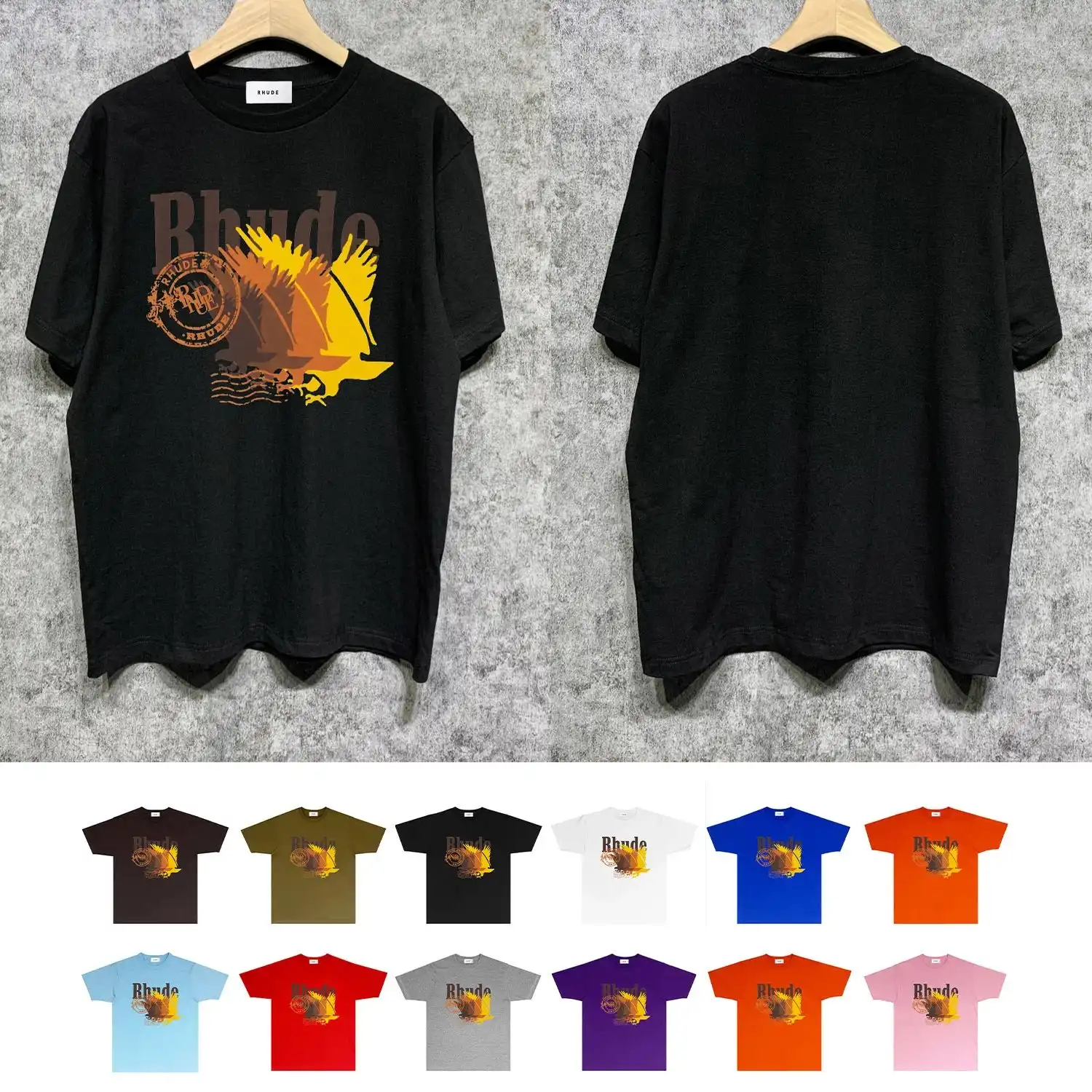 Rhude Black Short-Sleeve T-Shirt