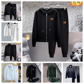 Saint Laurent Black Zip-Up Hoodie and Pants Set