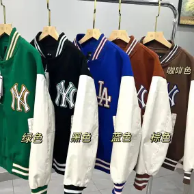 Wool Blend Colorblock Baseball Jacket [5 styles]