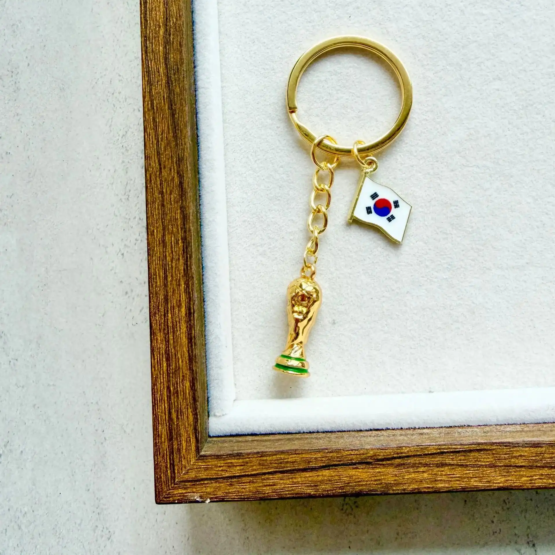 World Cup flag keychain gift view