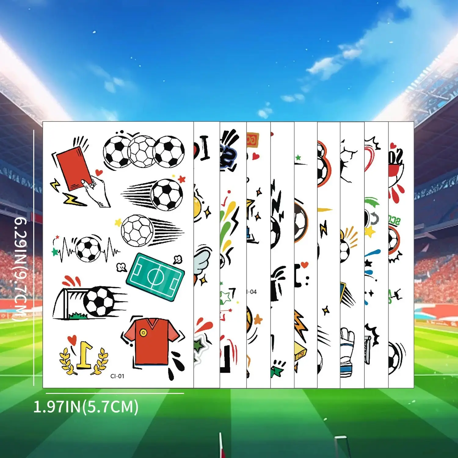 Fan event temporary football face tattoo stickers