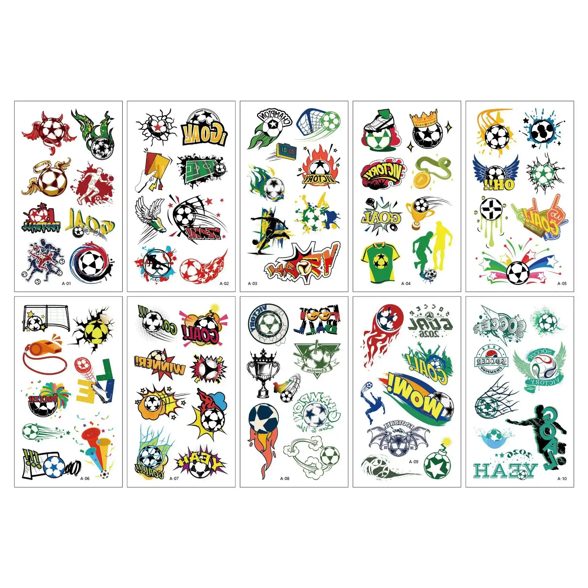Club game fan temporary football face stickers