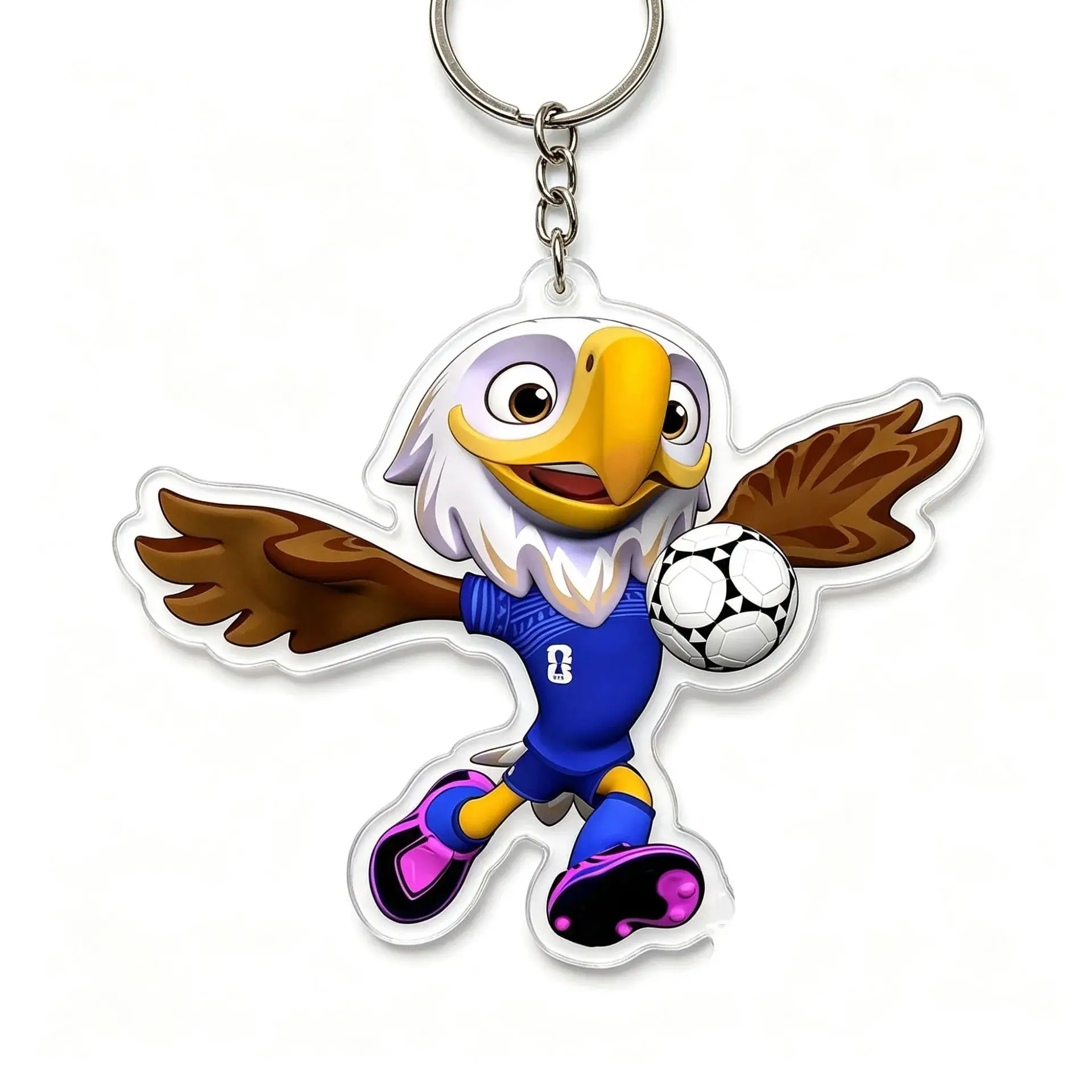 Acrylic football keychain ornament view 8