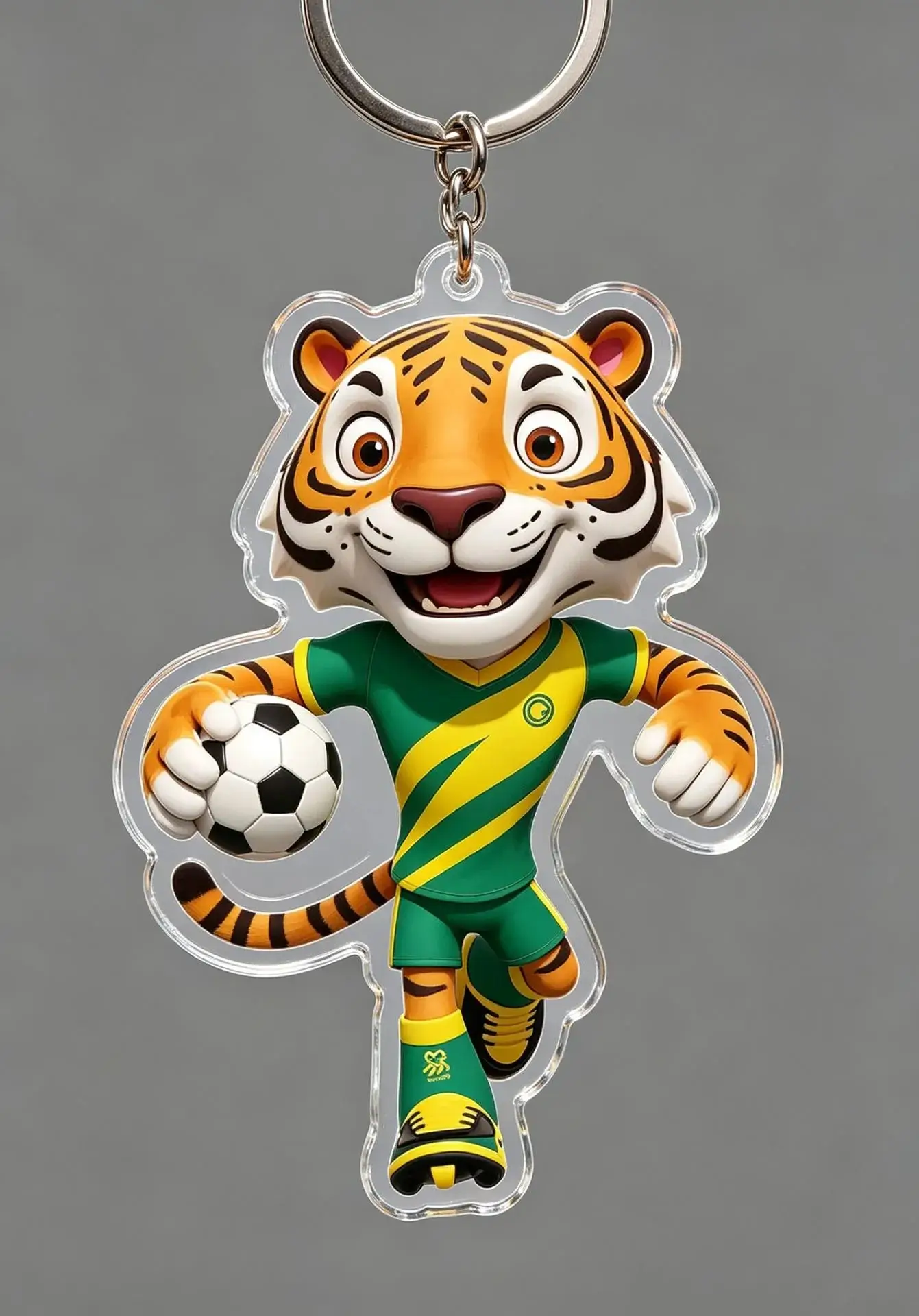 Cartoon animal football bag ornament keychain view 3