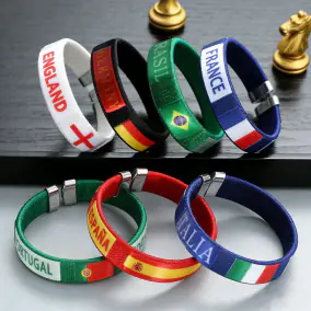 2026 Football Fan Woven Bracelet, Soccer Supporters Bracelet, Small Gift Souvenir