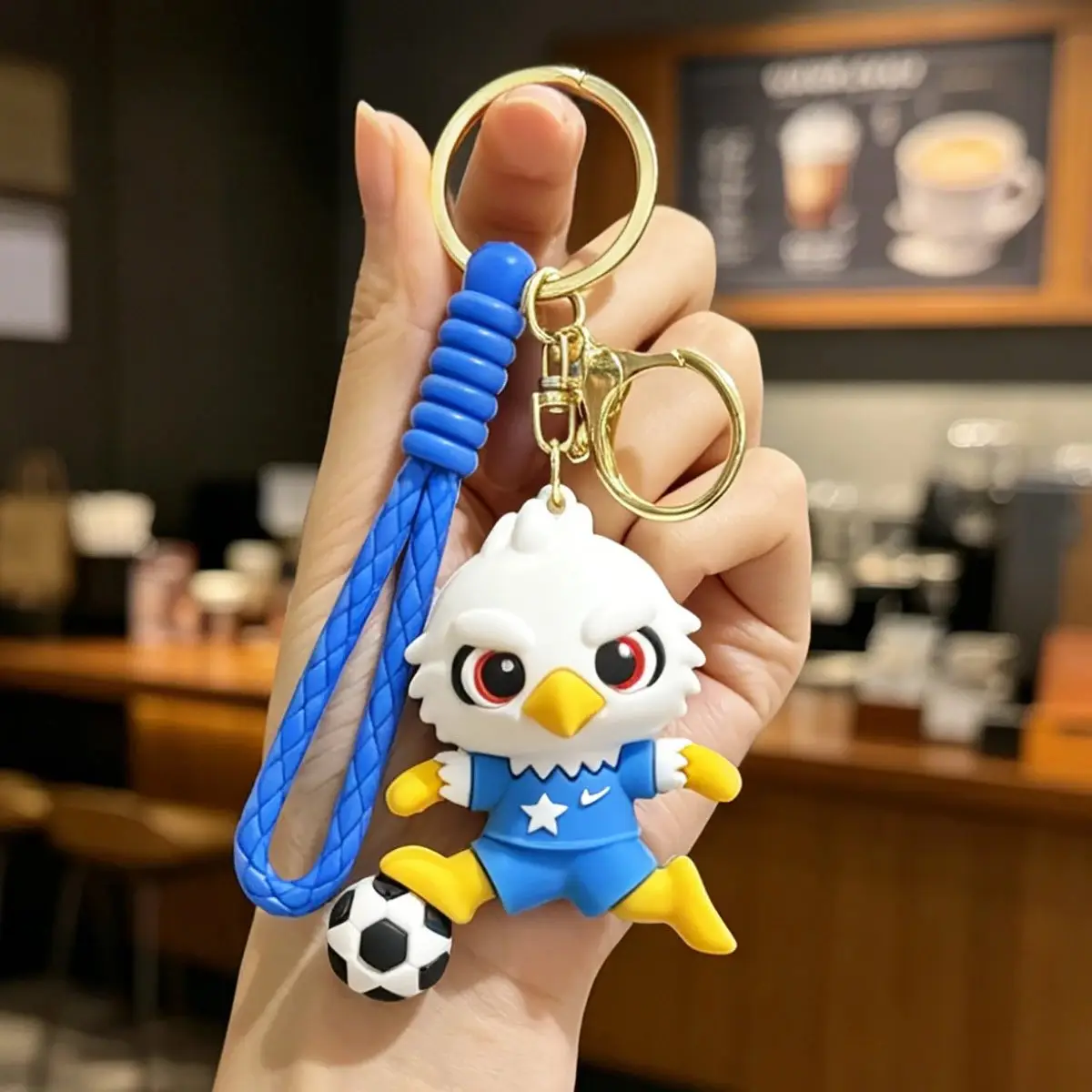 football keychain electroplated leopard pendant
